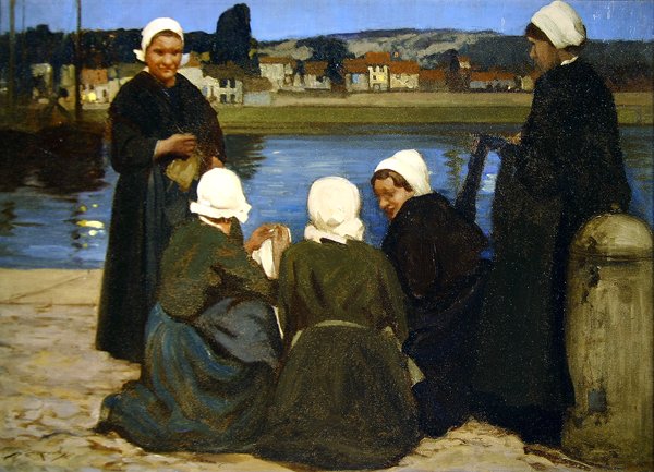 Bretonske kvinder (olie på lærred) af William Lee Hankey