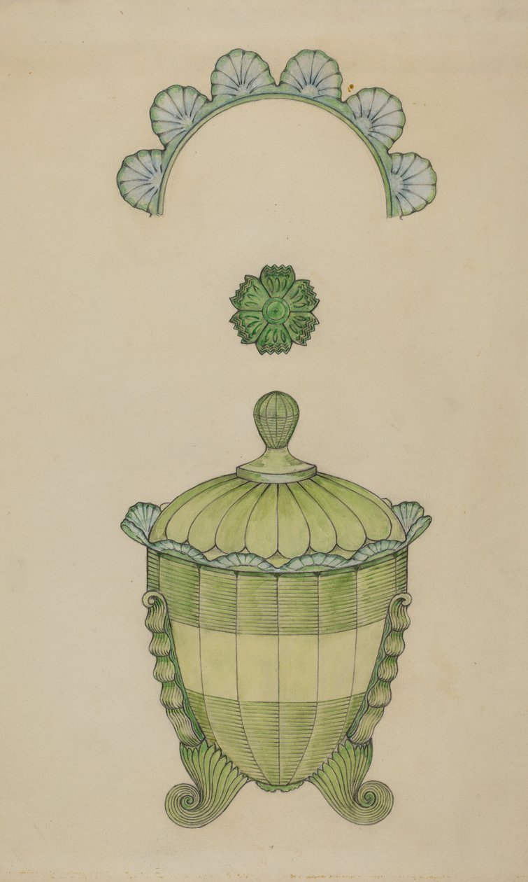 Sukkerskål af overtrukket glas, 1936. af William McAuley