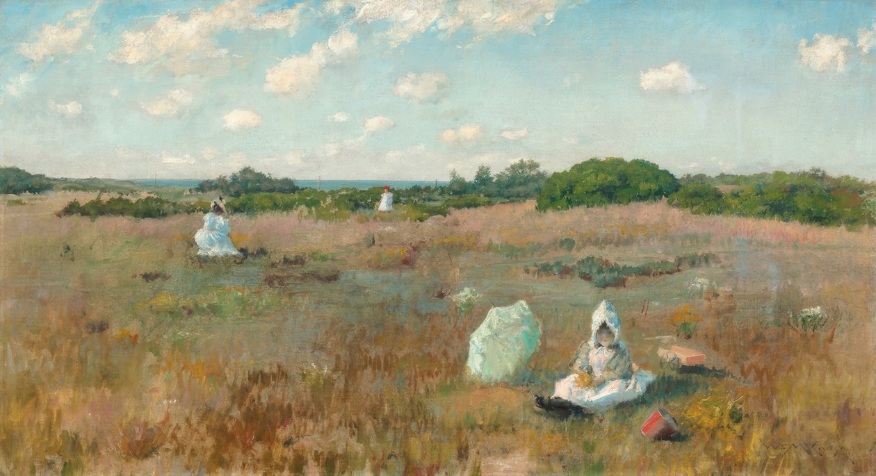 Plukker efterårsblomsterne af William Merritt Chase