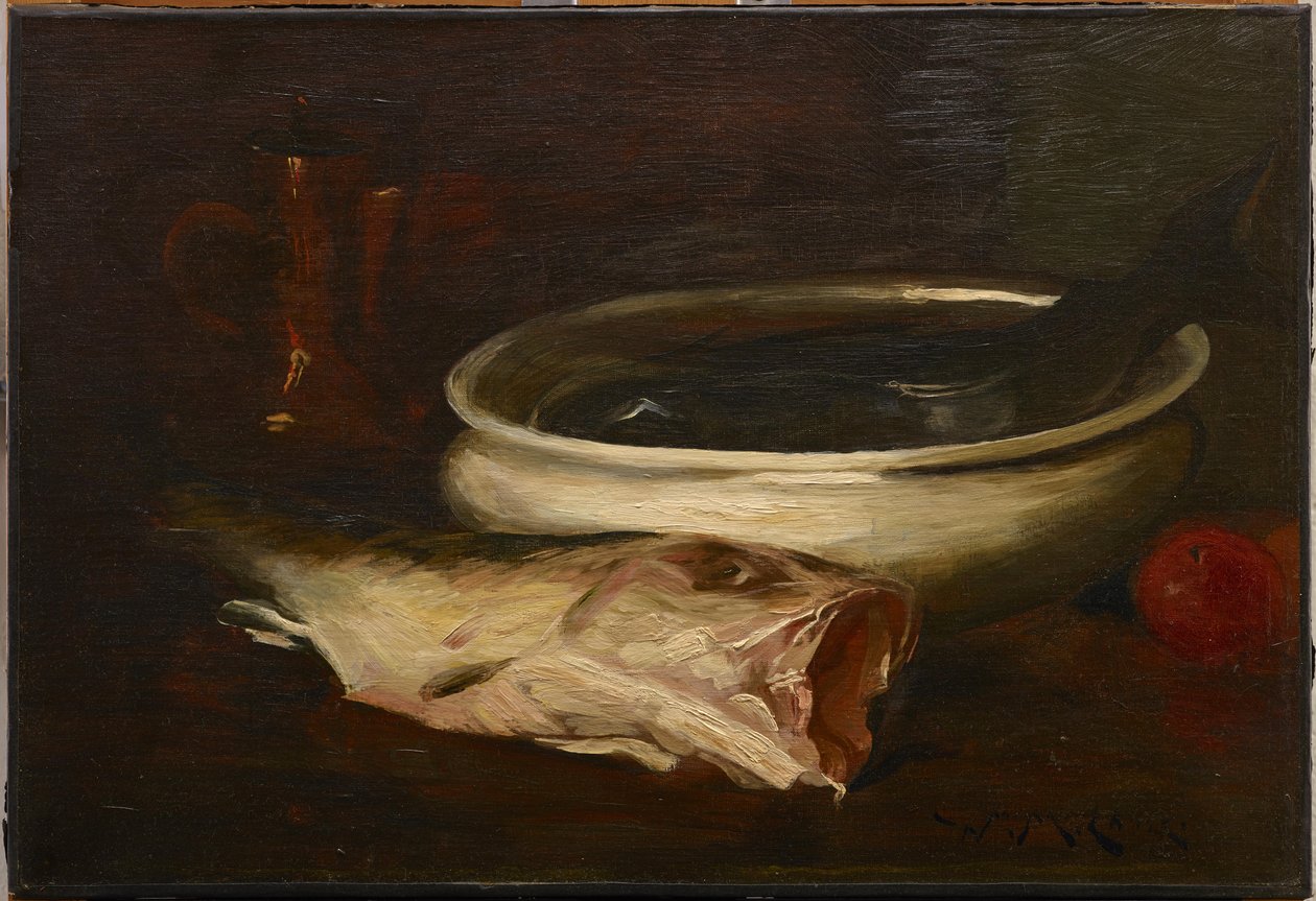 Fisk og Stilleben af William Merritt Chase