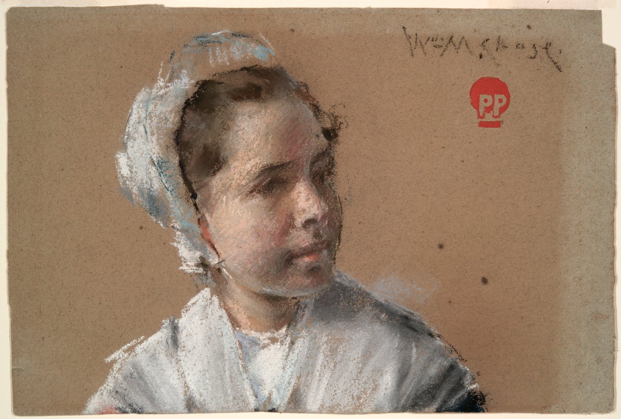 Hoved af en ung pige af William Merritt Chase