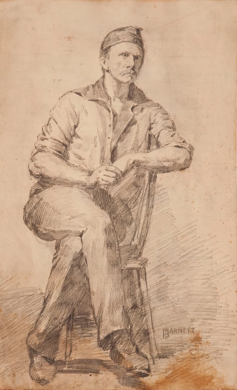 Siddende mand, ca. 1870. af William Michael Harnett