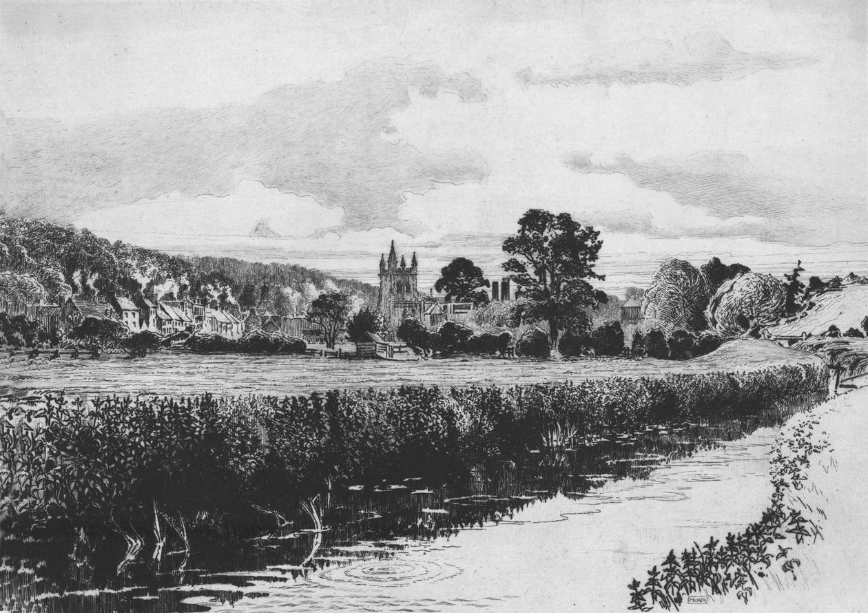 Amersham og floden Misbourne, 1904. af William Monk