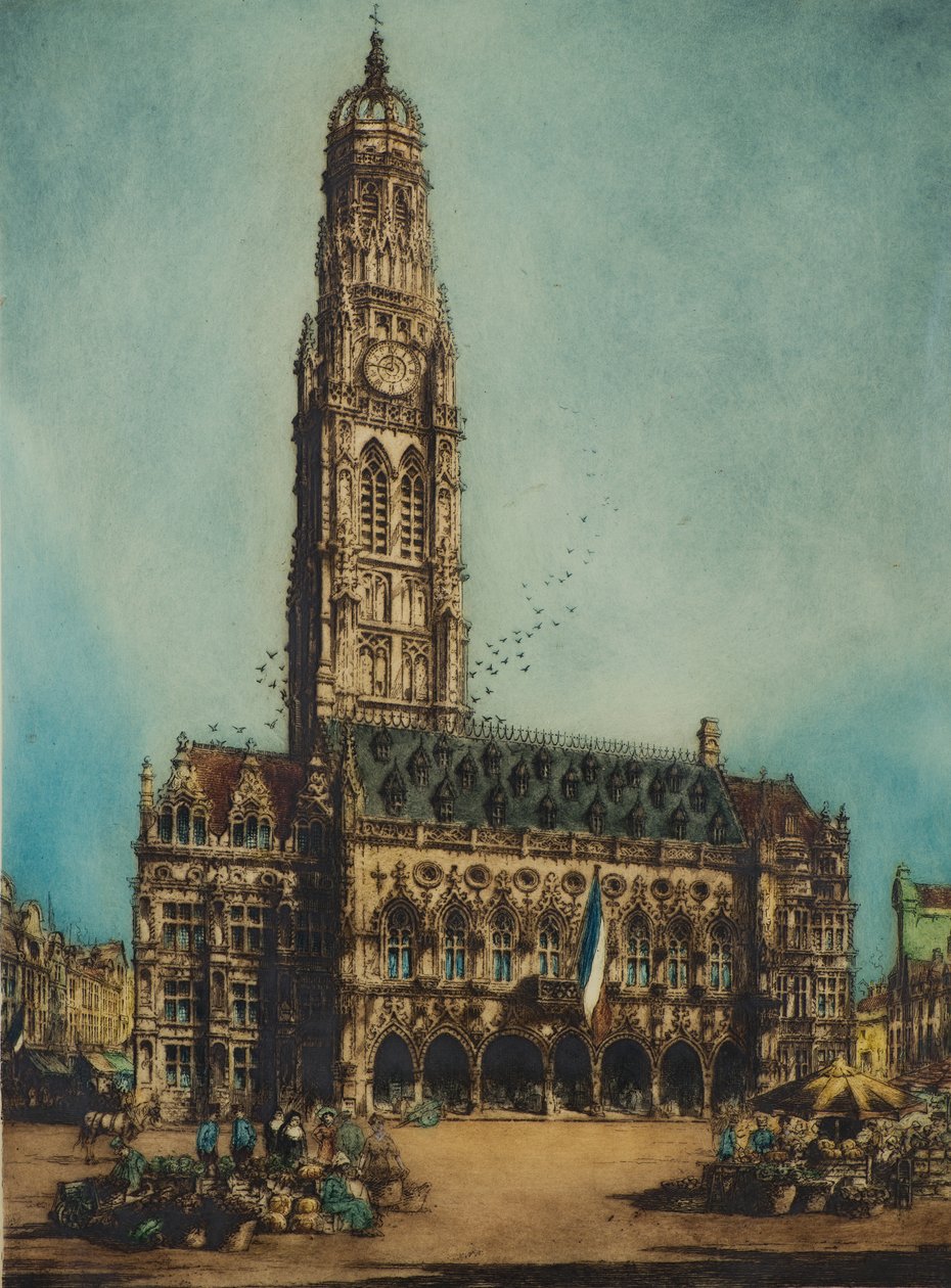 Rådhus, Arras (radering) af William Monk