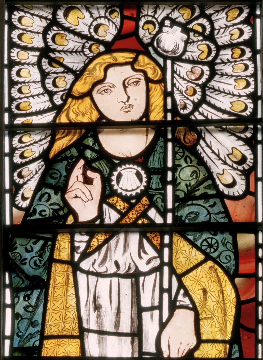 Ærkeenglen Gabriel, 1862 (farvet glas) af William Morris