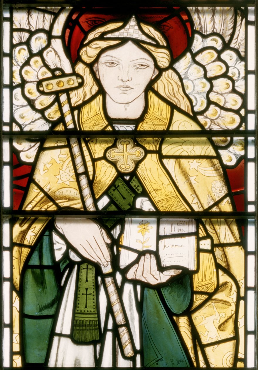 Ærkeenglen Raphael, 1862 (farvet glas) af William Morris