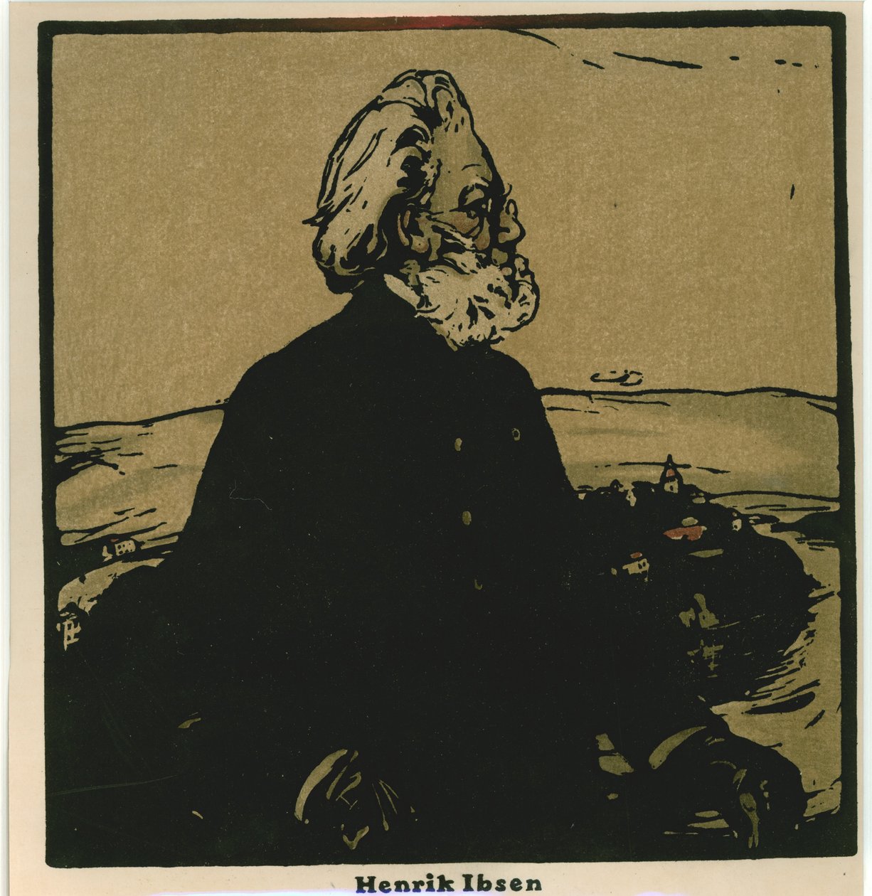 Henrik Ibsen (chromolitho) af William Nicholson