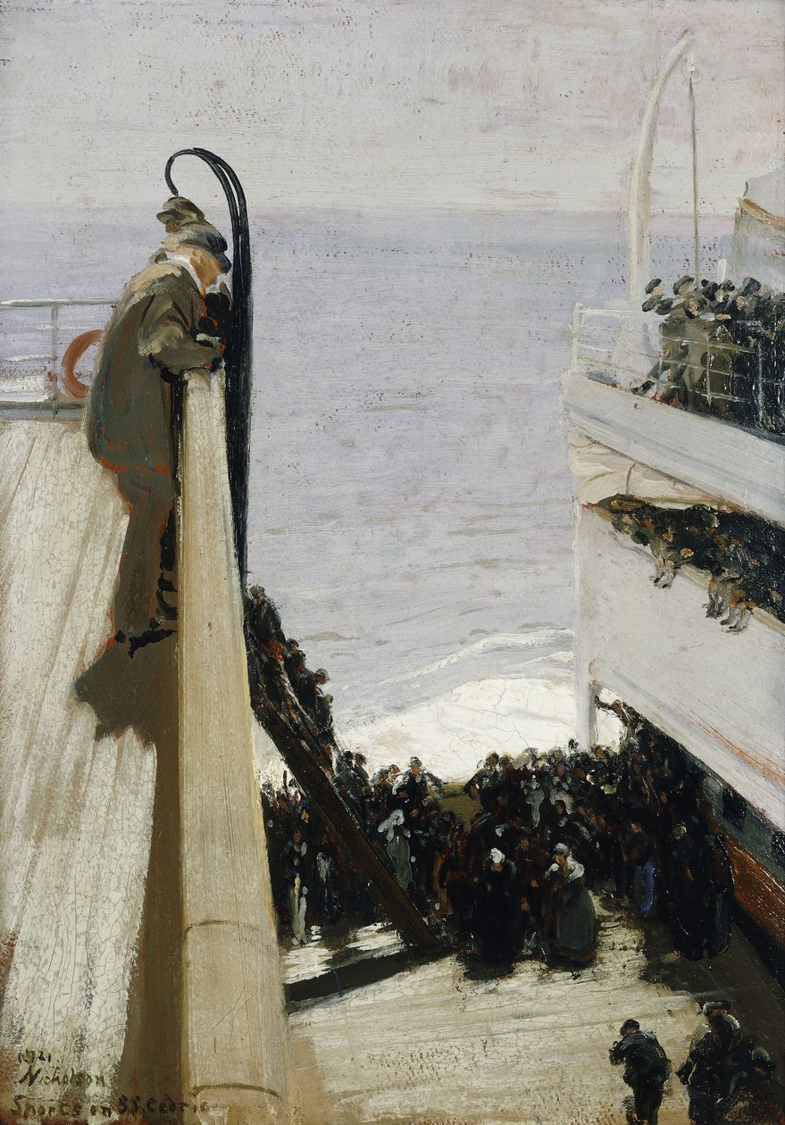 Sport på S.S. Cedric af William Nicholson