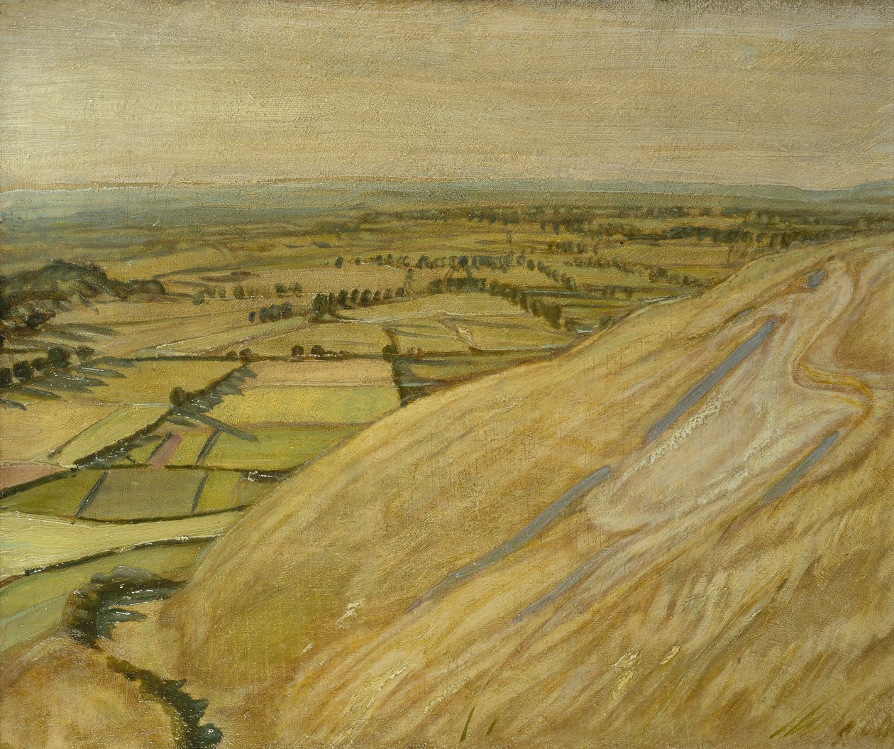Den hvide hest (olie på panel) af William Nicholson
