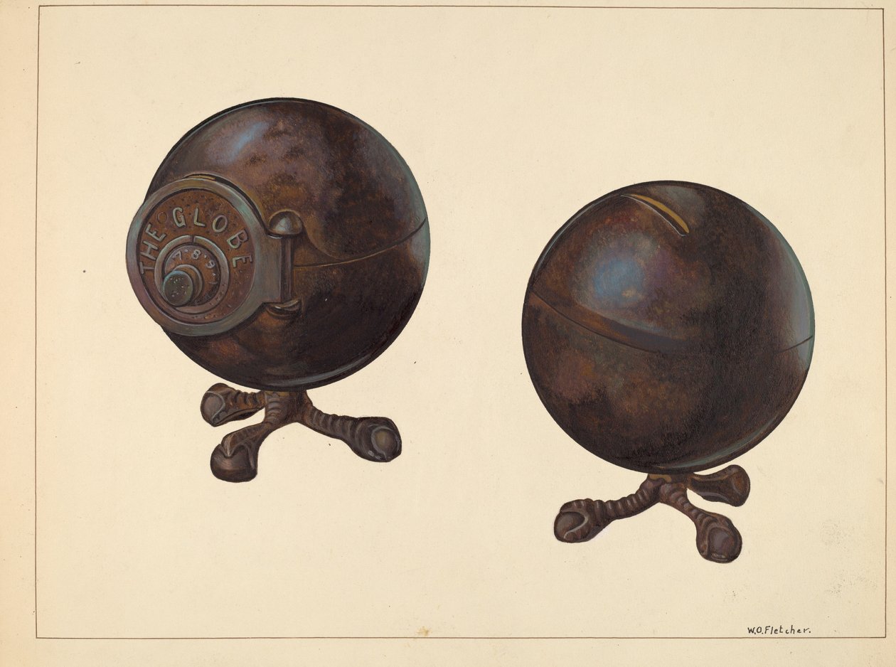 The Globe Coin Bank, ca. 1938. af William O. Fletcher