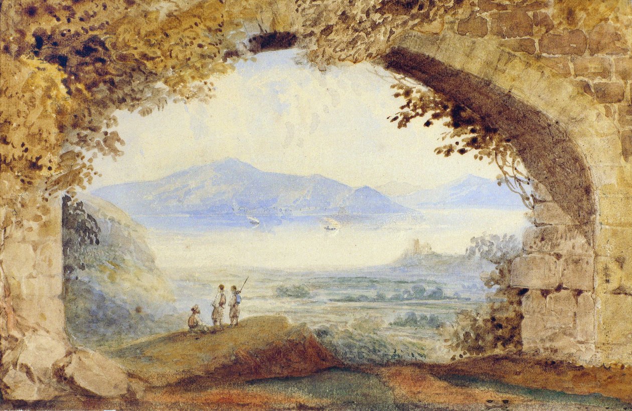 Græske figurer under en ødelagt bue (akvarel) af William Page