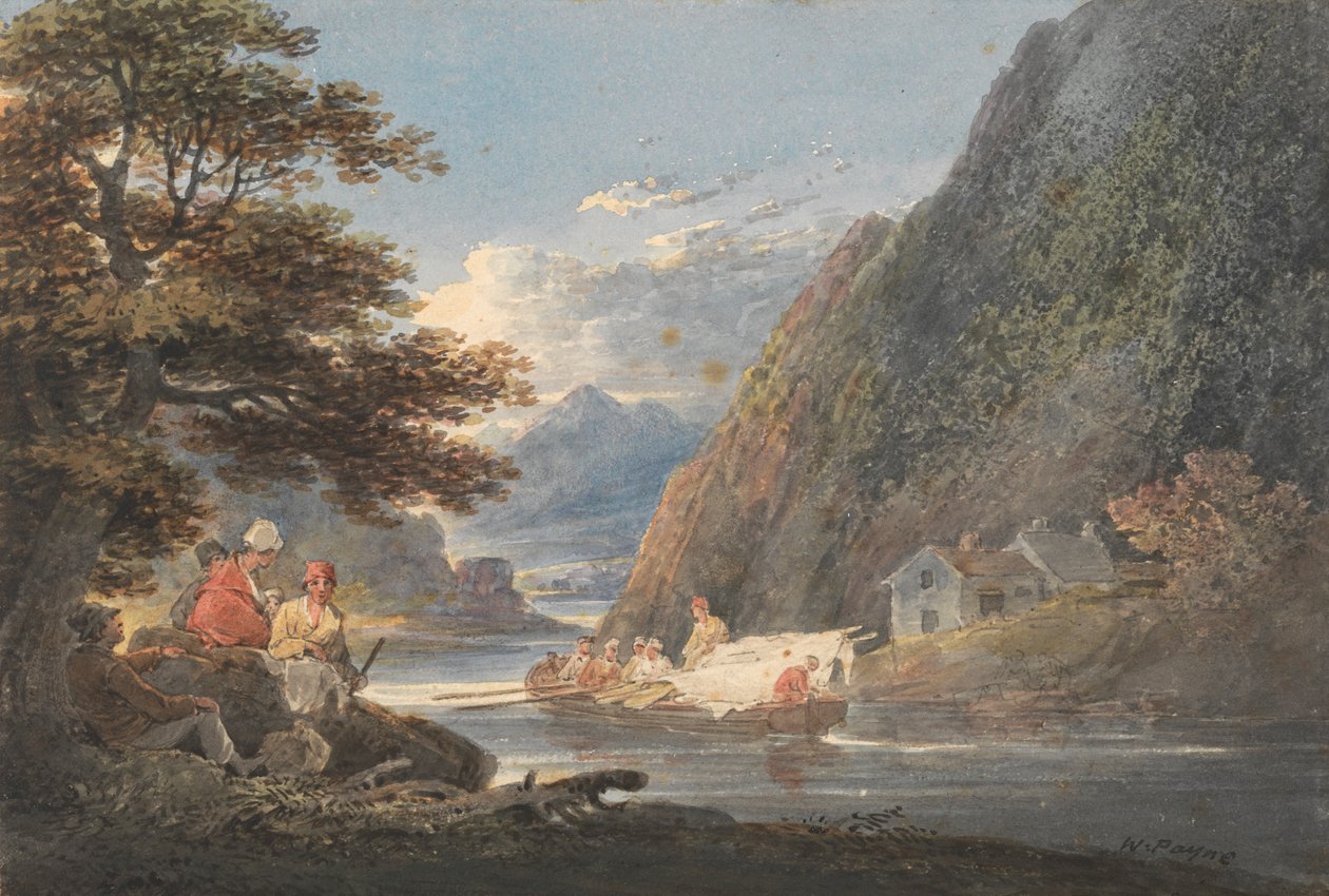 Ved floden Tivy, nær Cardigan, Wales af William Payne
