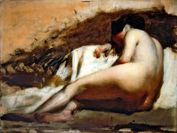 Nøgenstudie (olie om bord) af William Quiller Orchardson