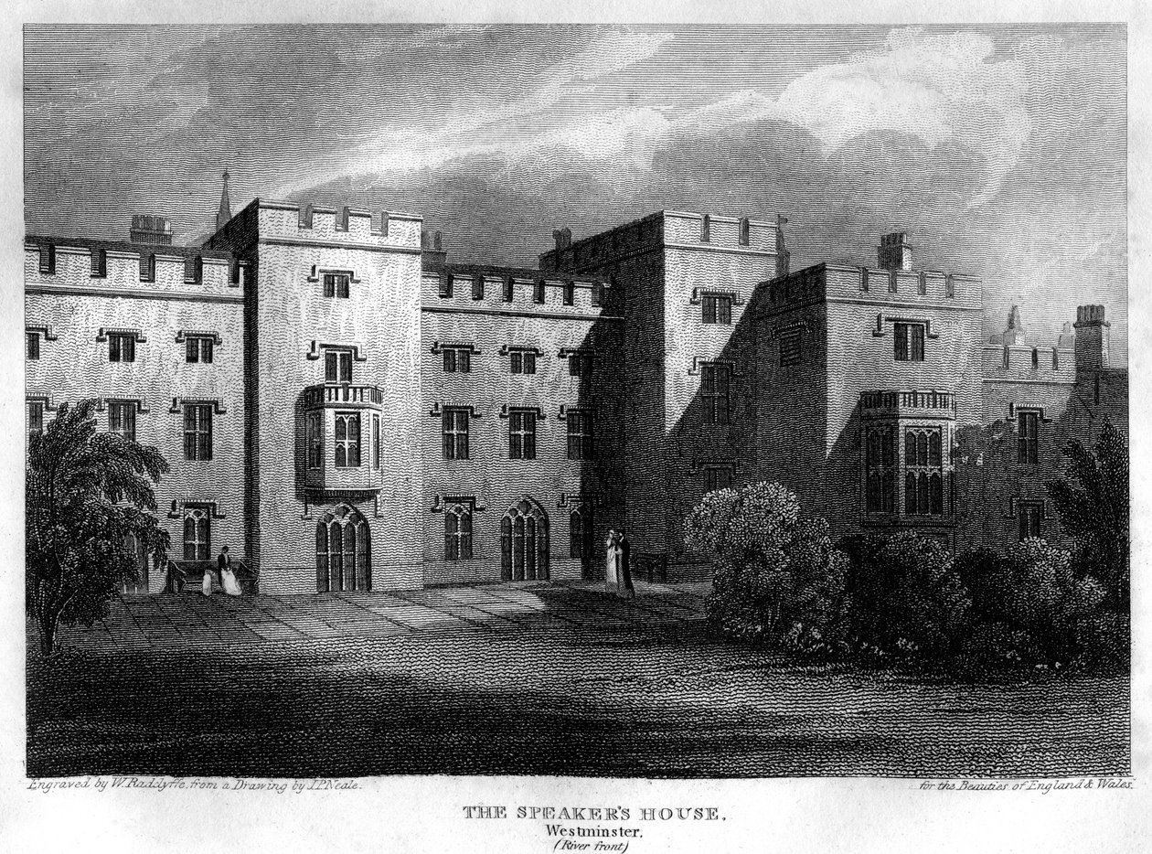 The Speakers House, Westminster, London, 1815. af William Radclyffe