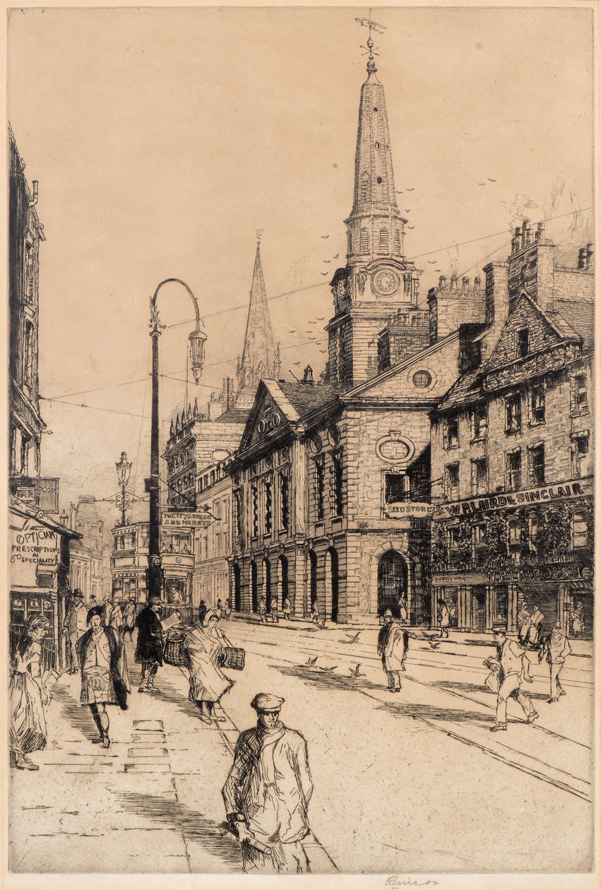Old Town House, Dundee, ca. 1930 (radering) af William Renison