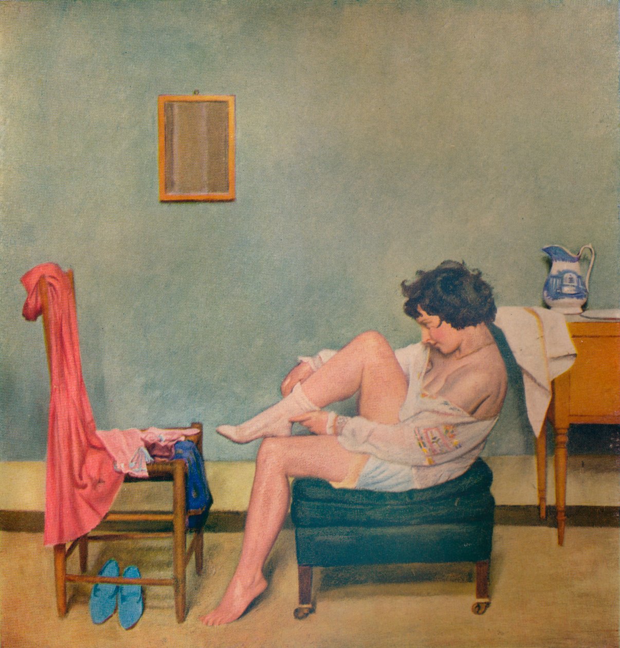 Girl Dressing, c20. århundrede 1933 af William Rothenstein