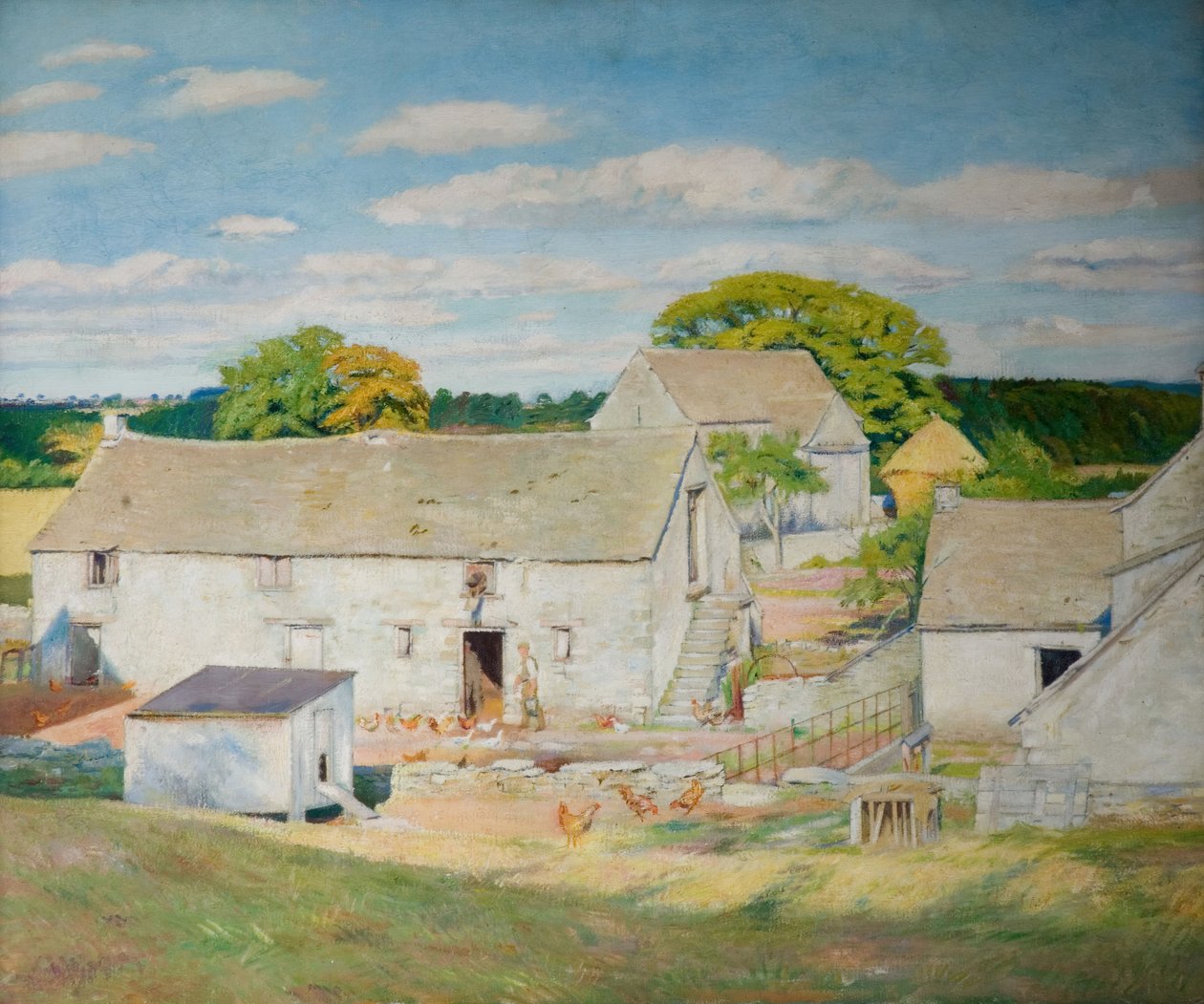 Oakridge Farm - Sensommer, 1933. af William Rothenstein