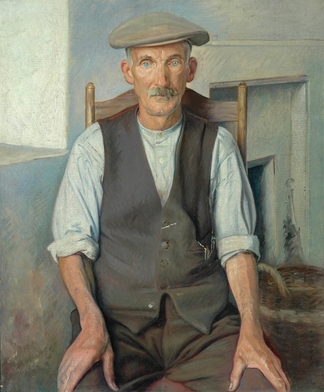 Den gamle gartner (olie på lærred) af William Rothenstein
