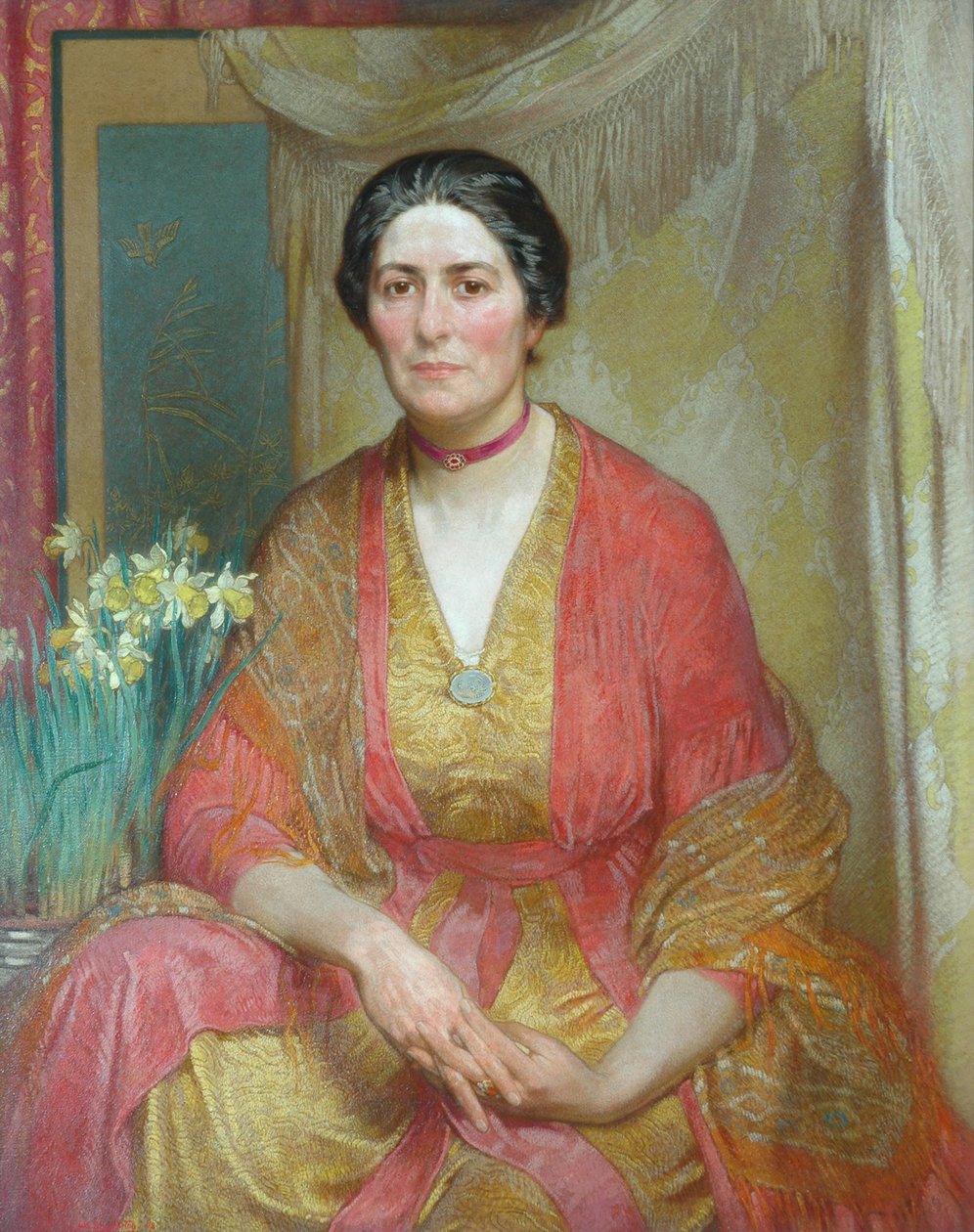 Portræt af kunstnerens kone af William Shackleton