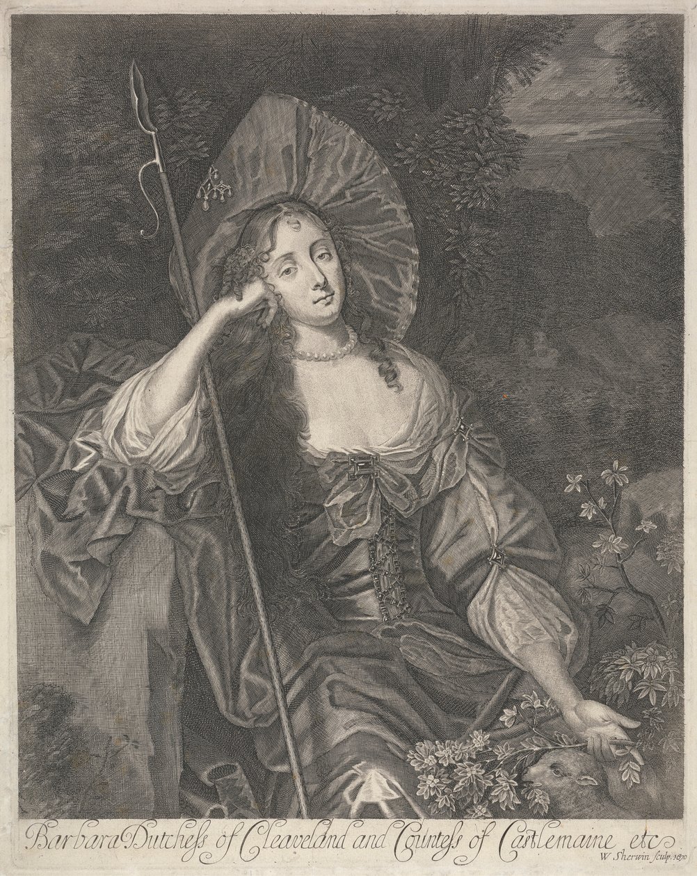 Barbara hertuginde af Cleaveland som hyrdinde af William Sherwin