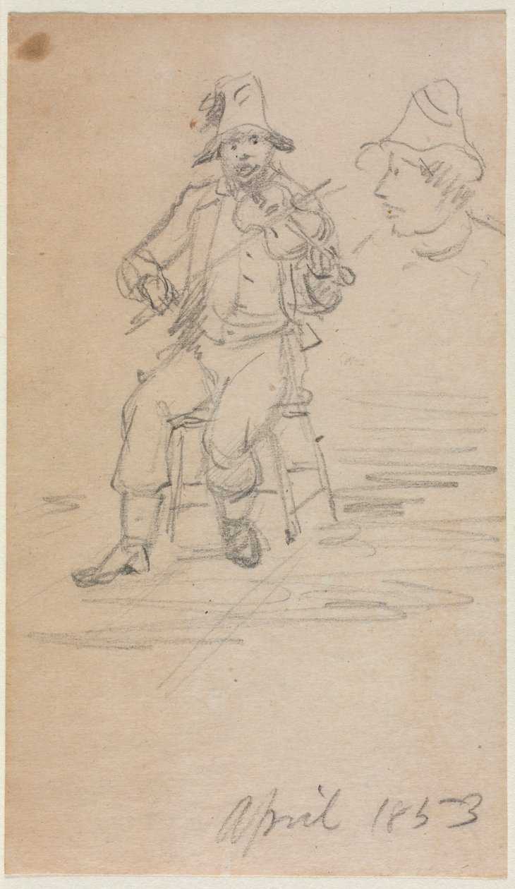 The Fiddling Tigger, 1853. af William Sidney Mount