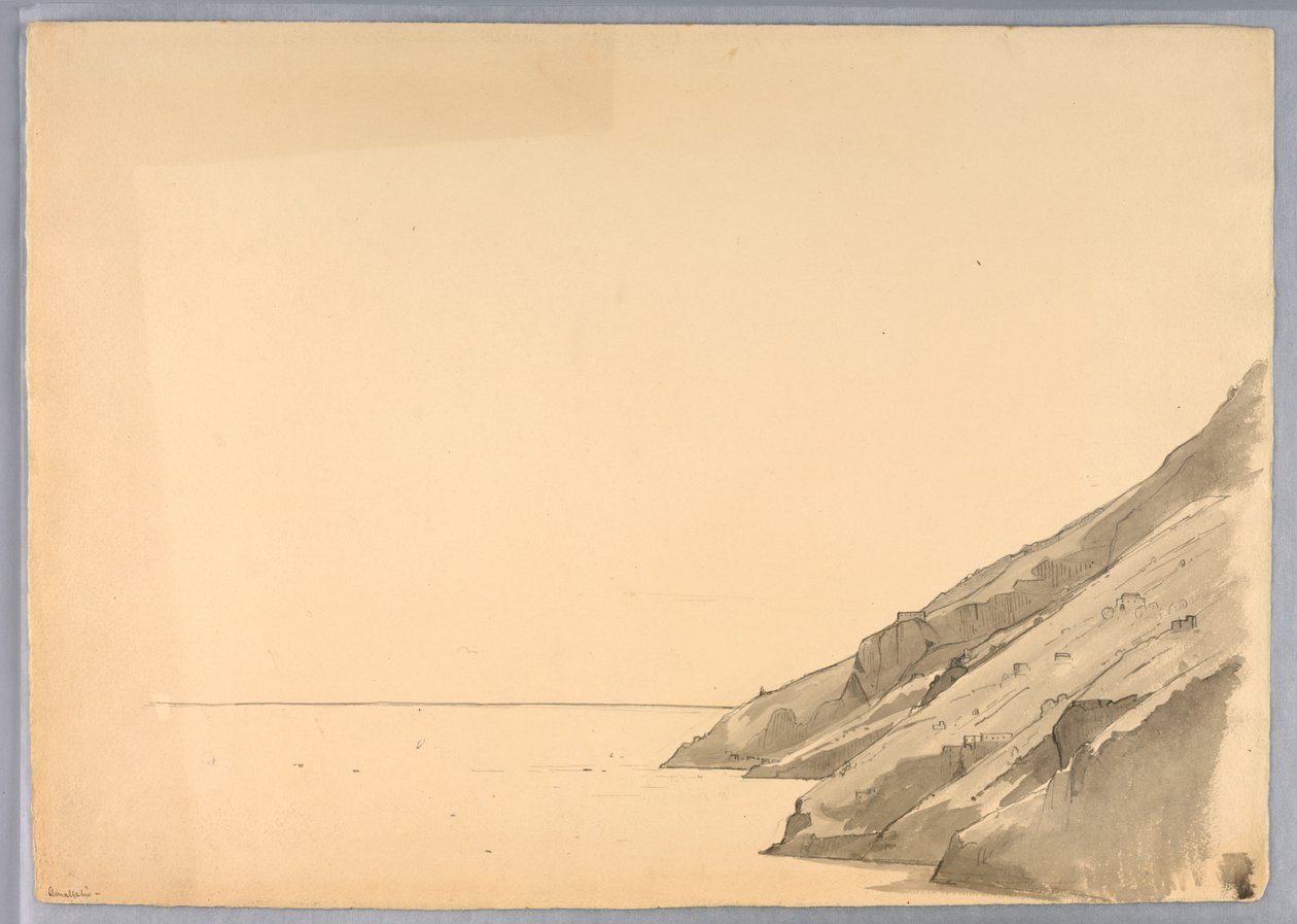 Undersøgelse af kystklippe, Amalphi, Italien af William Stanley Haseltine