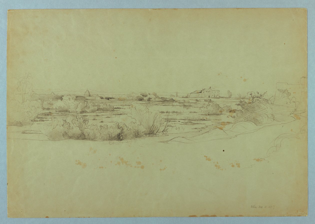 Studie af landskab, Ostia, Italien af William Stanley Haseltine