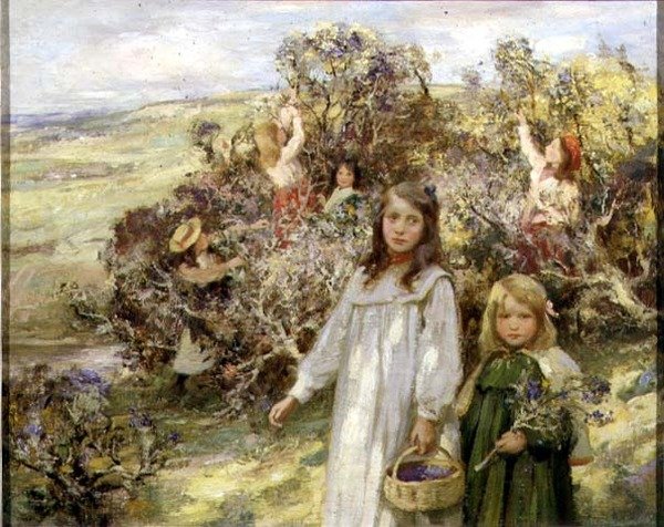 Indsamling af brombær (olie på lærred) af William Stewart MacGeorge