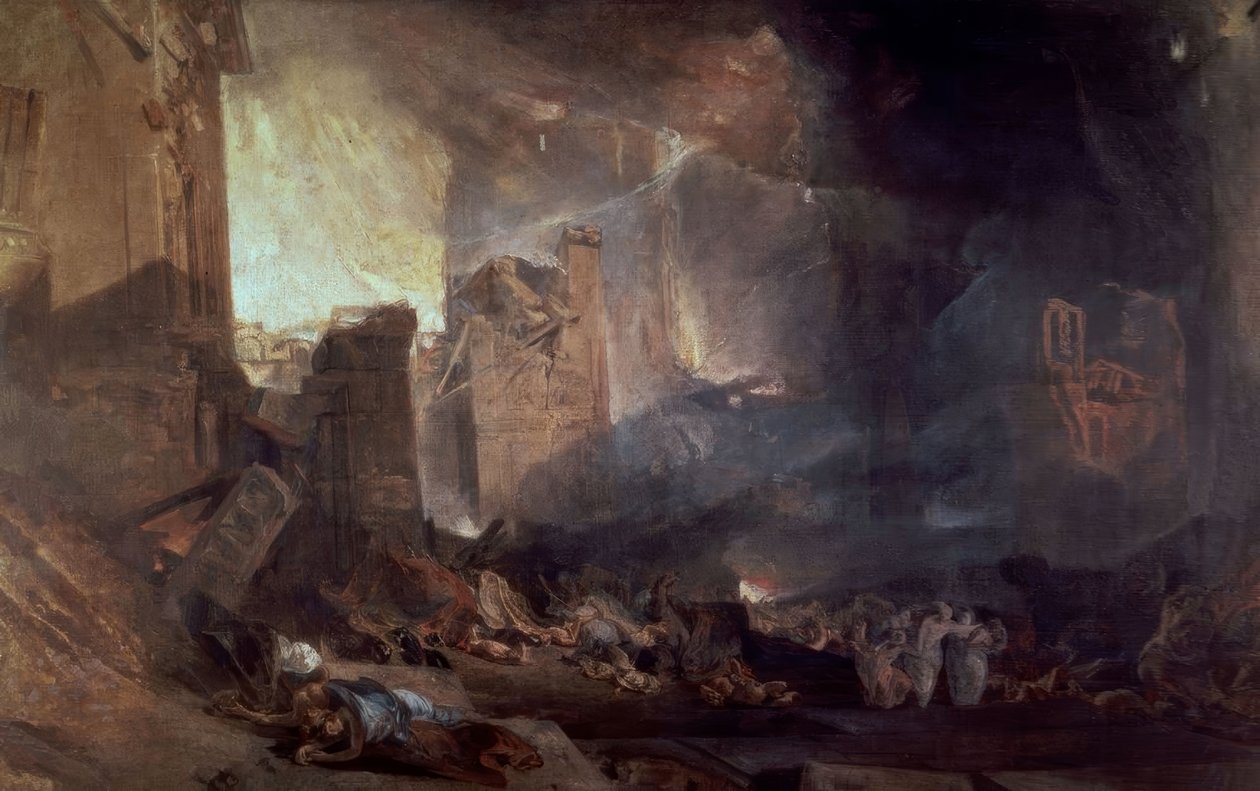 DESTRUKTION AF SODOMA - XIX ÅRHUNDREDE - ENGELSK ROMANTIK af Joseph Mallord William Turner