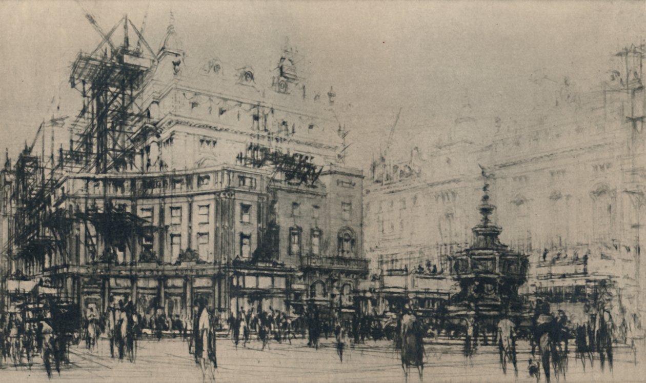 Piccadilly Circus, 1927. af William Walcot