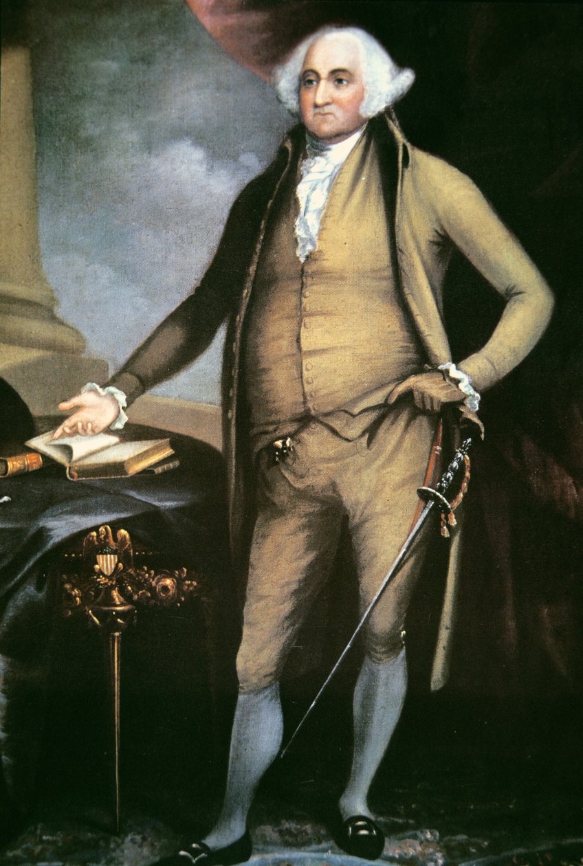 Præsident John Adams (1735-1826) (farve litho) af William Winstanley
