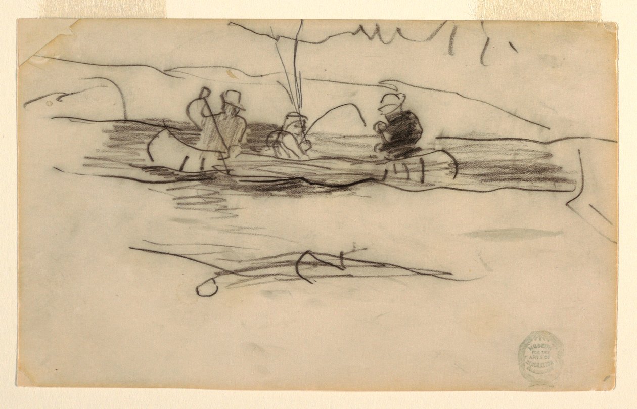 Fisker og to andre mænd i en kano af Winslow Homer