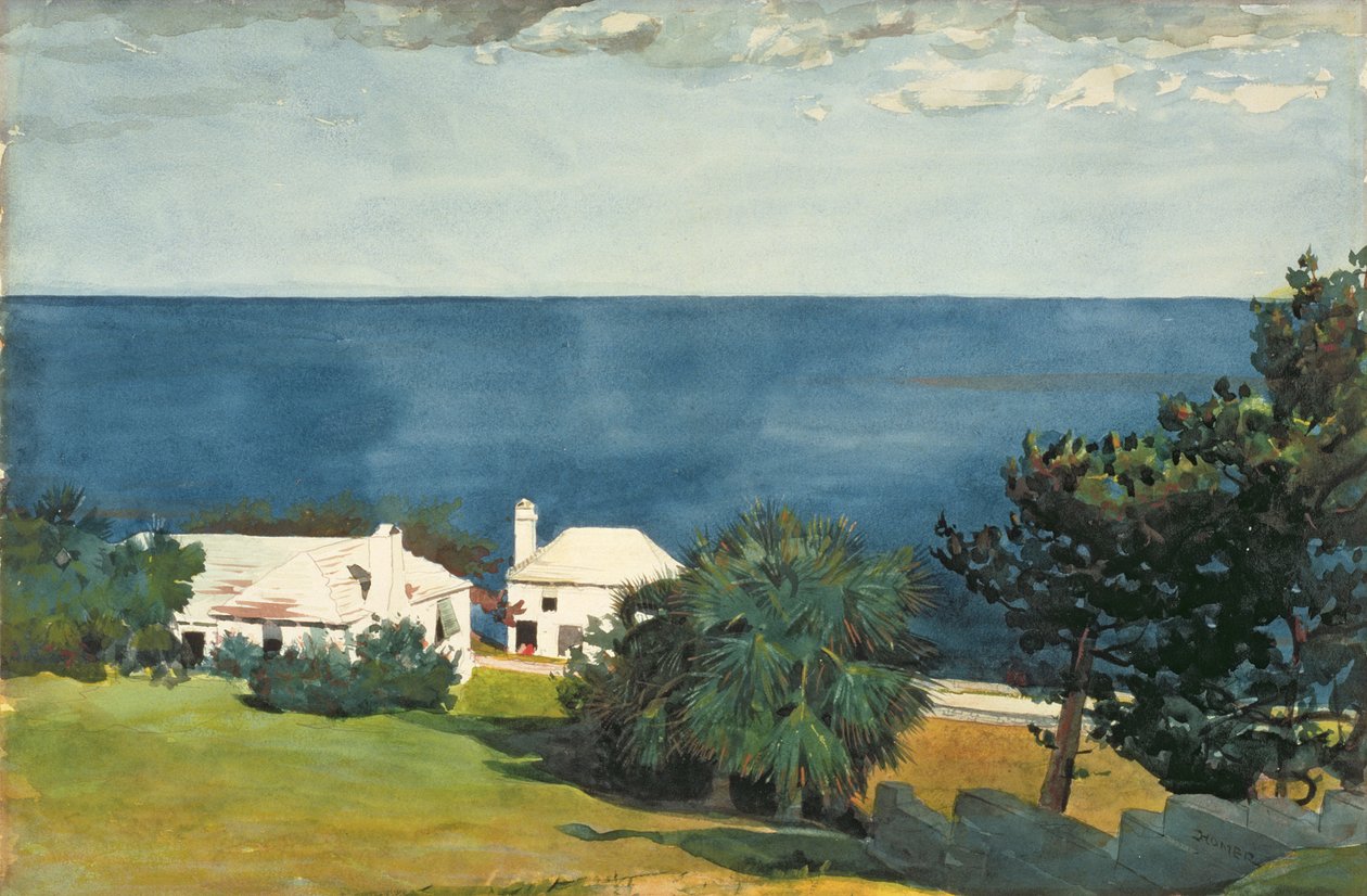 Shore at Bermuda, ca. 1899 (wc over blyant på papir) af Winslow Homer