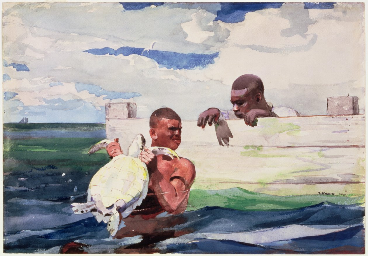 The Turtle Pound, 1898 (wc over blyant på papir) af Winslow Homer