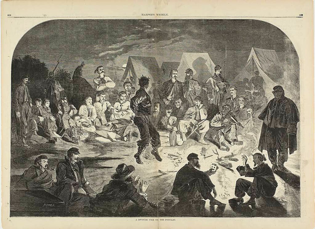 En bivuakbrand ved Potomac af Winslow Homer