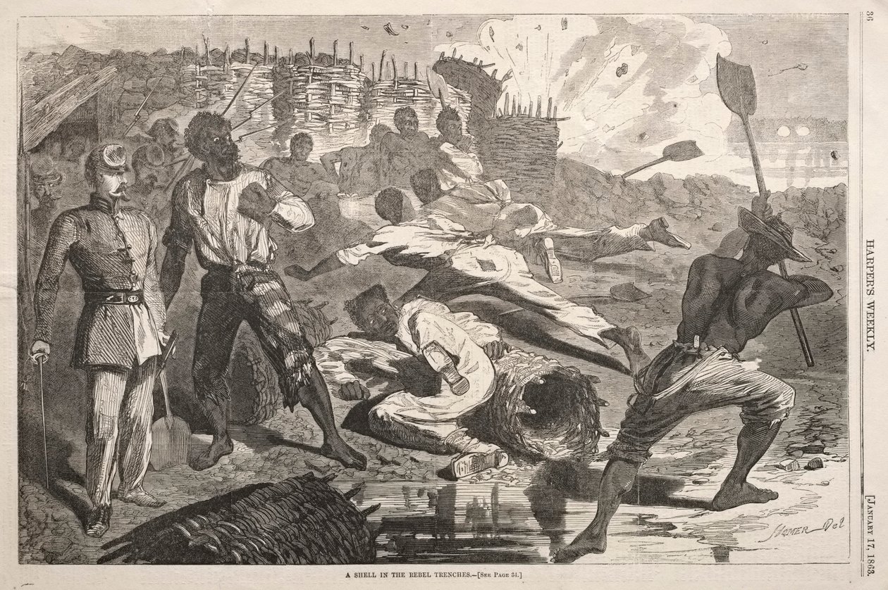 En granat i oprørernes skyttegrave af Winslow Homer