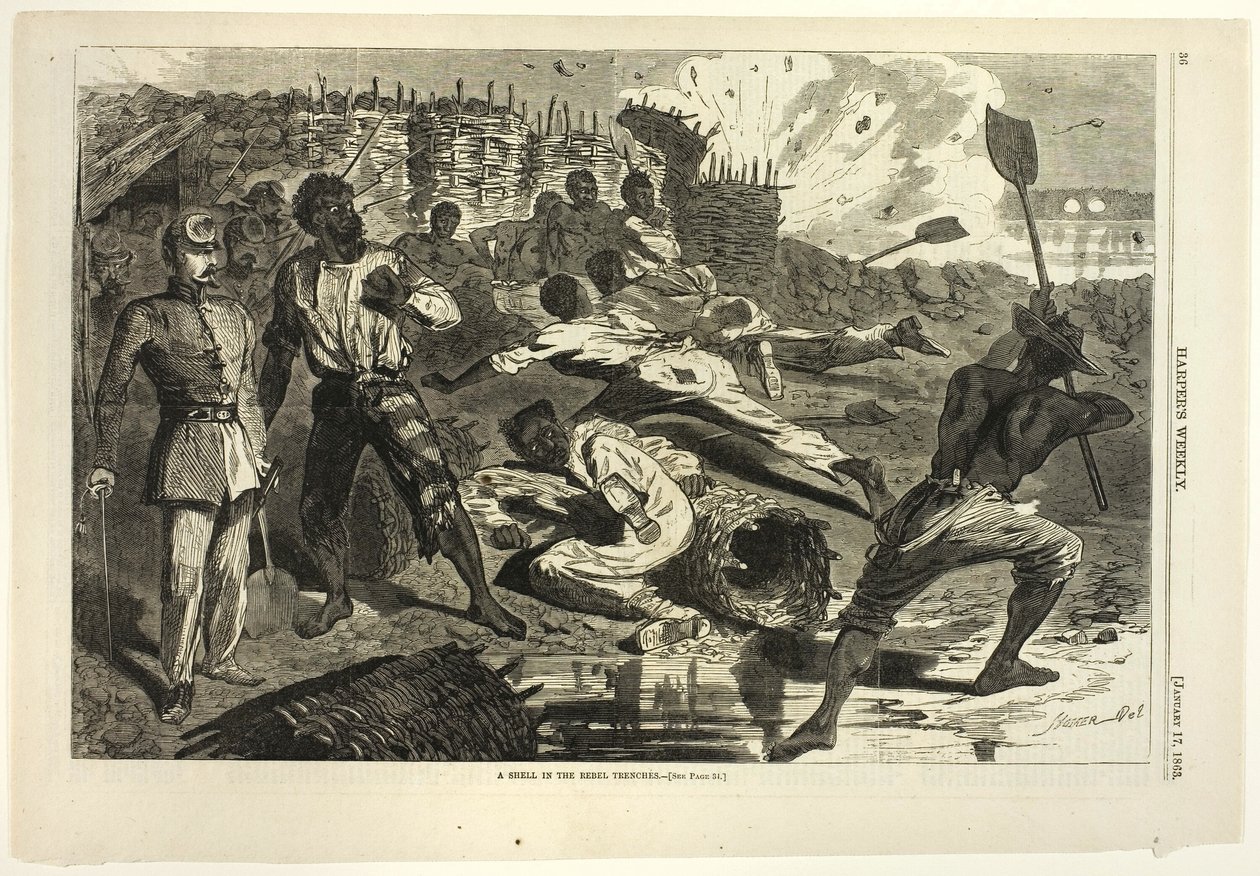 En granat i oprørernes skyttegrave af Winslow Homer