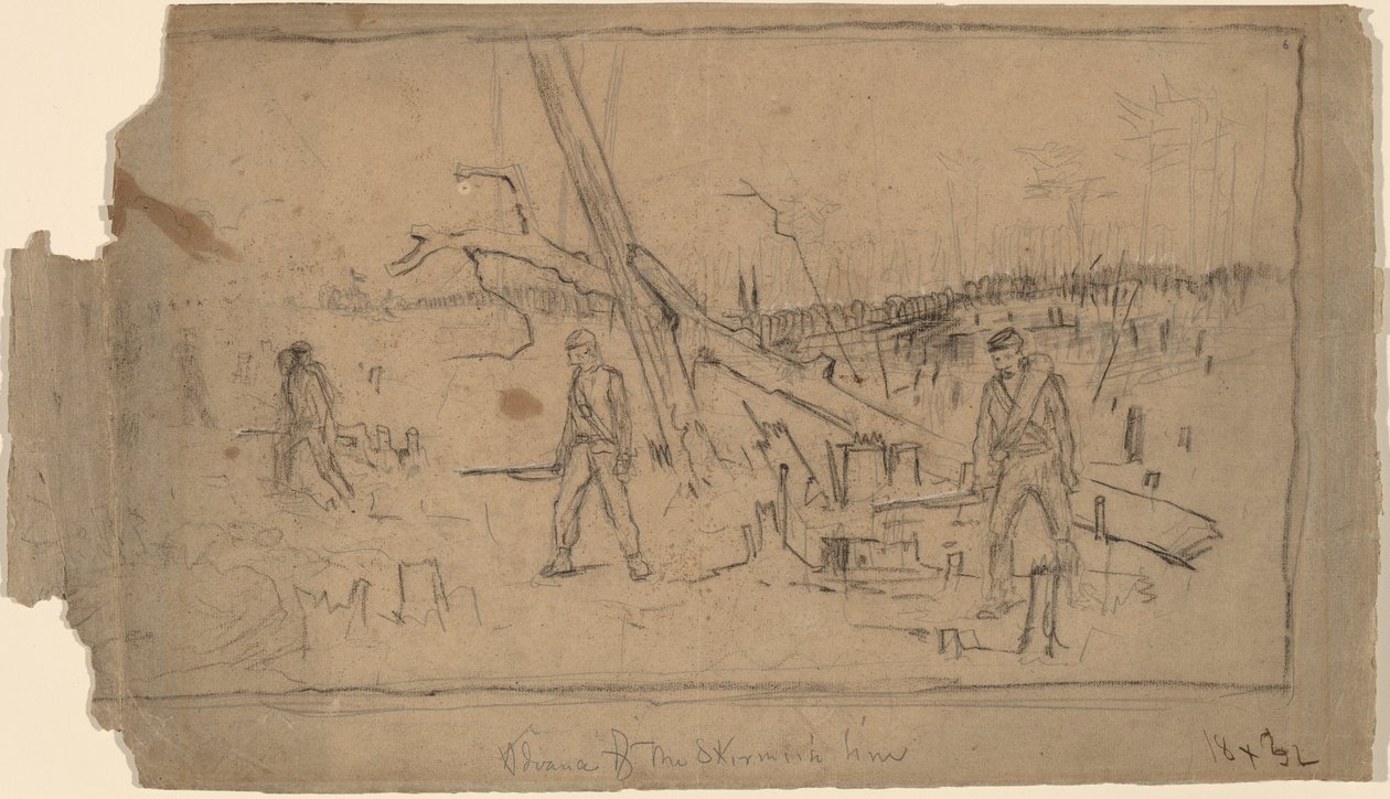 Fremrykning af Skirmish Line af Winslow Homer