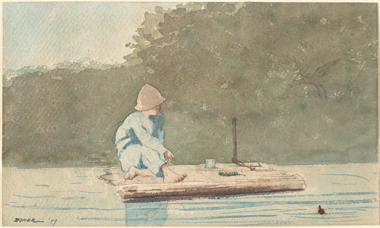 Dreng på en tømmerflåde af Winslow Homer