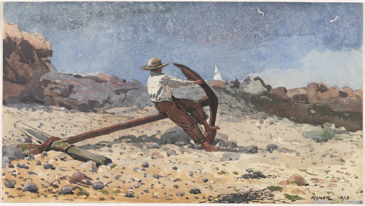 Dreng med anker, 1873. af Winslow Homer