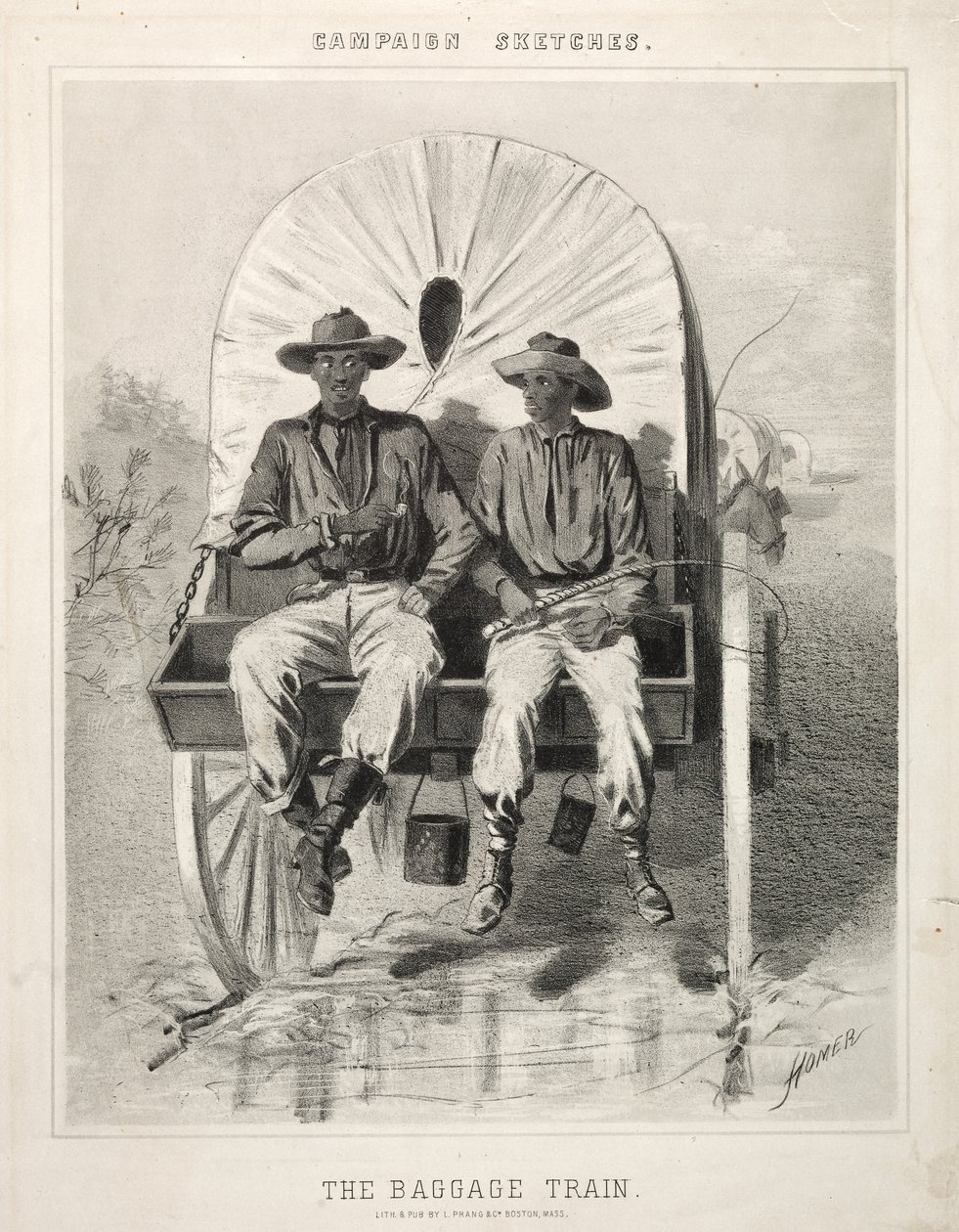 Kampagneskitser: Bagagetoget, 1863. af Winslow Homer