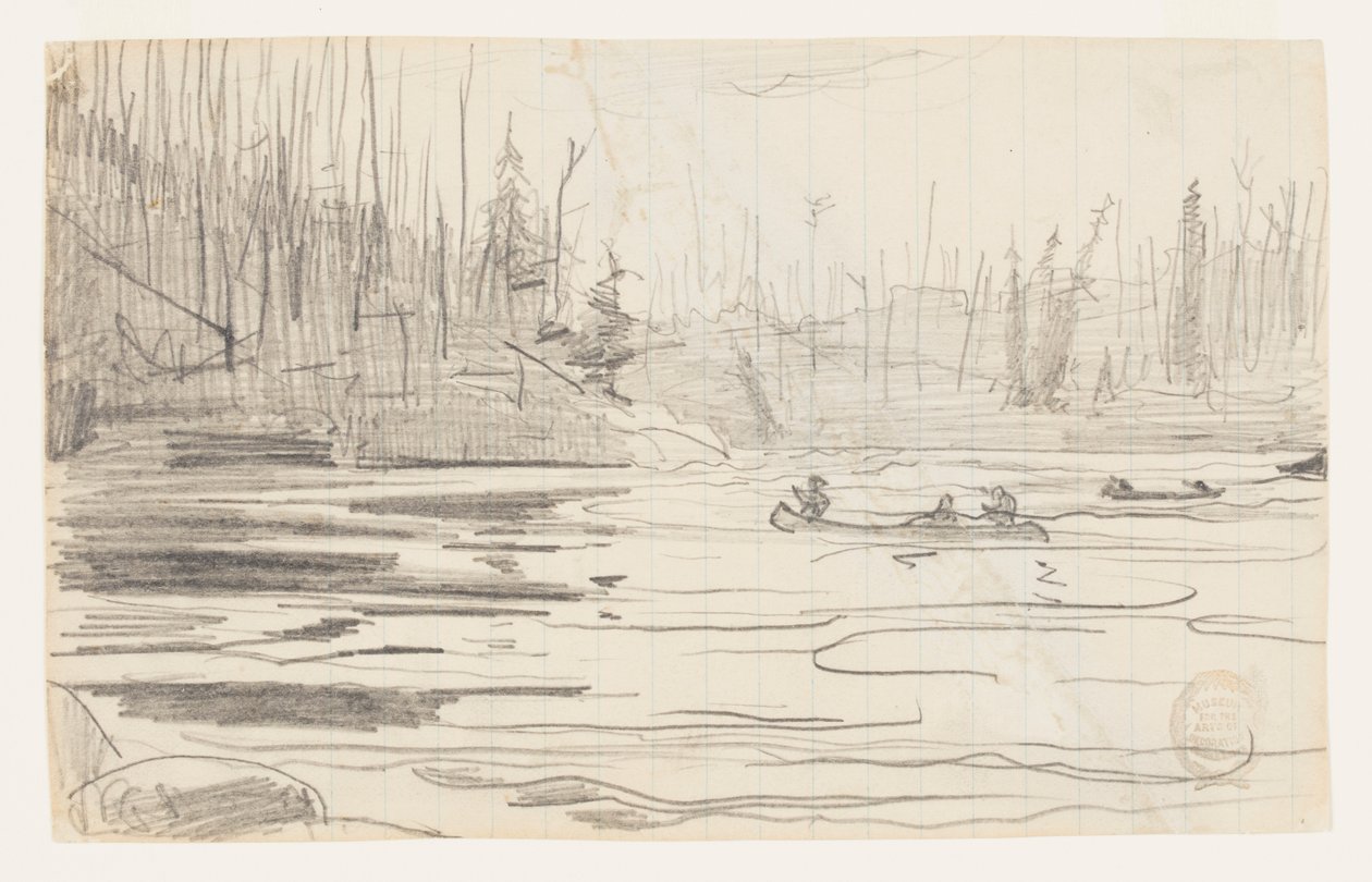 Kanoer på en sø af Winslow Homer