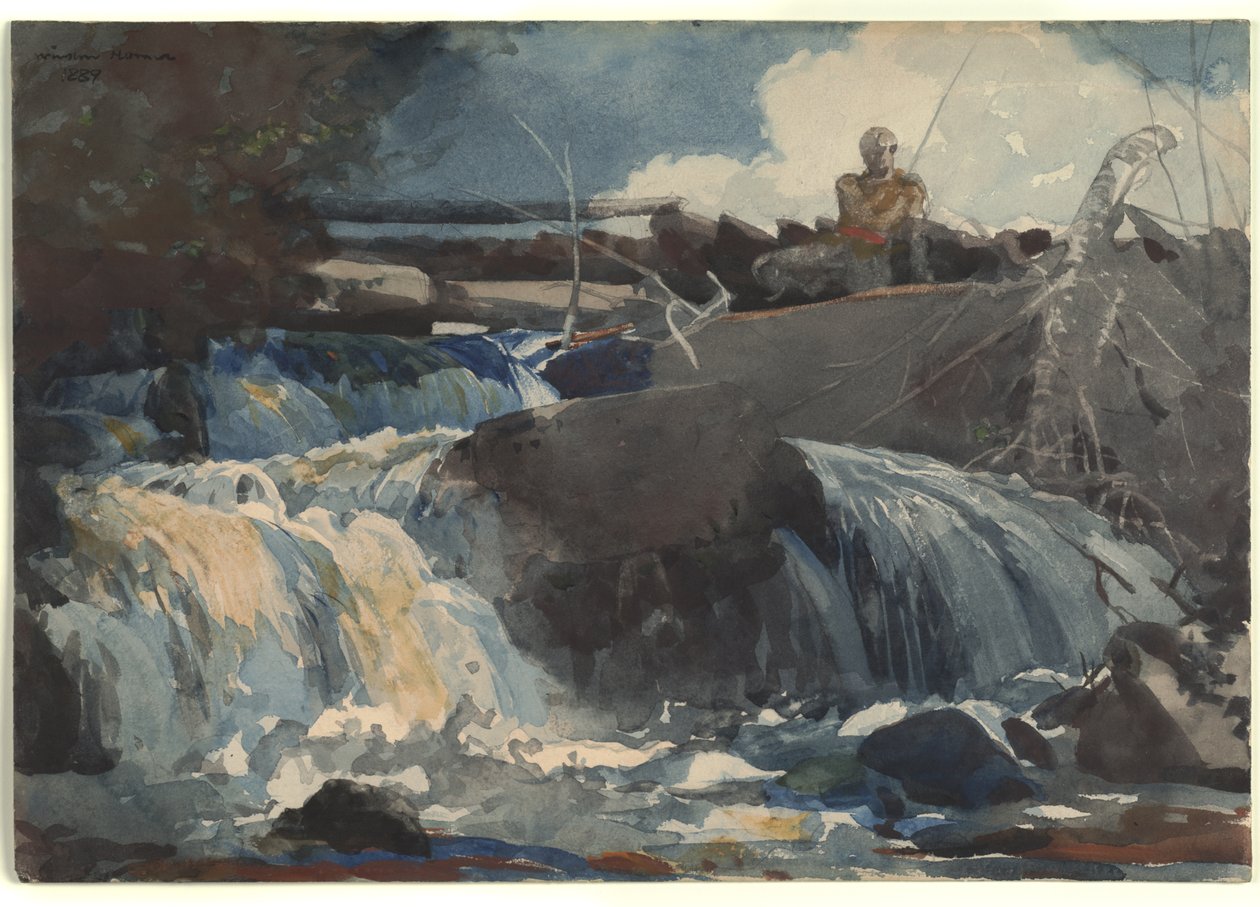 Casting in the Falls af Winslow Homer