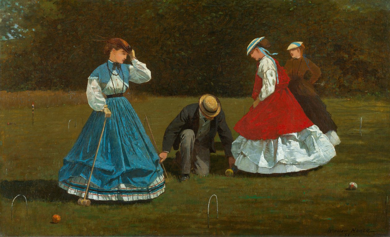 Kroketscene, 1866. af Winslow Homer