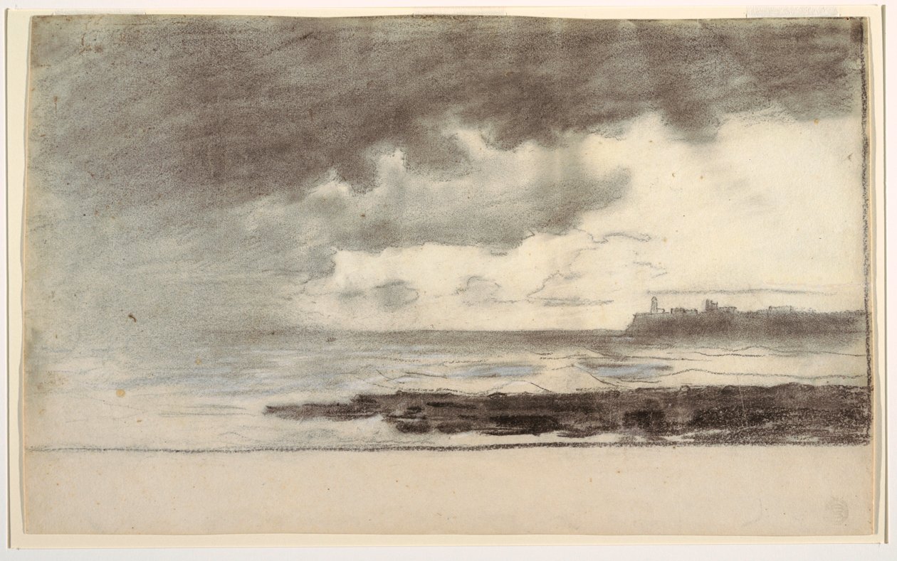 Tegning, bugten ved Cullercoats, England, 1881 af Winslow Homer