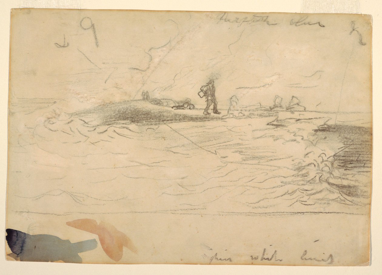 Tegning, strandscene, England, 1881-82 af Winslow Homer