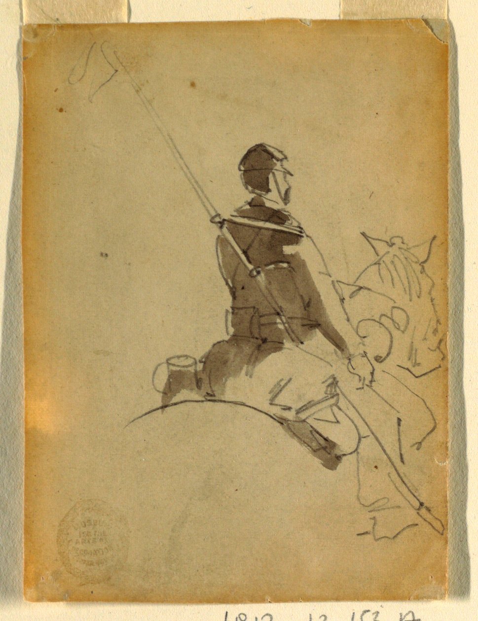 Tegning, lanser til hest, 1862 af Winslow Homer