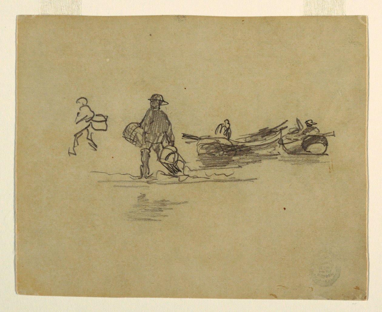 Tegning, To fiskere, England, 1881-82 af Winslow Homer
