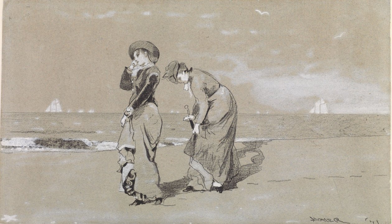 Aften på stranden af Winslow Homer