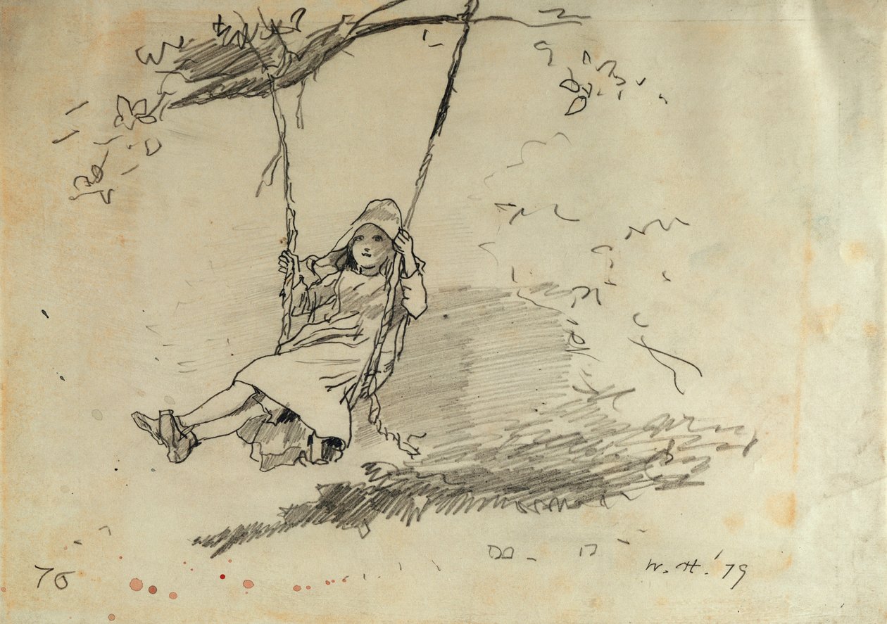 Pige på en gynge, 1879 af Winslow Homer